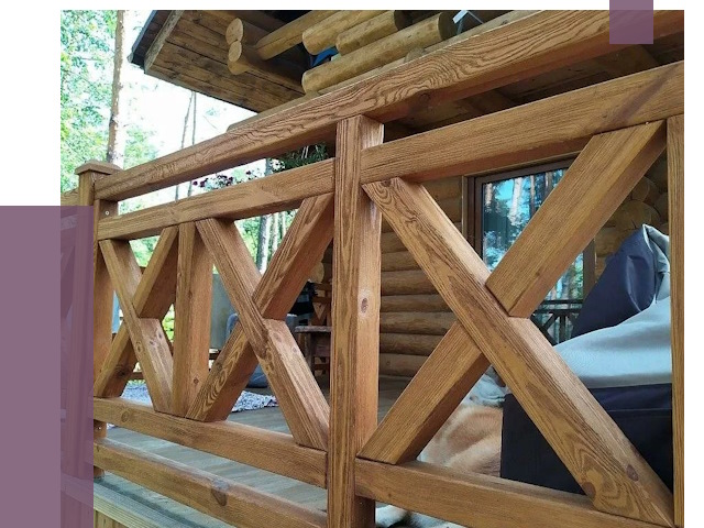 Деревянные перила под ключ в Махачкале от 7766 руб. 