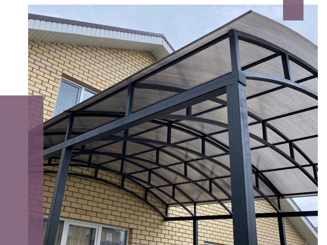 Монтаж козырьков в Махачкале от 11649 руб. | ПРОЛЁТ-Мхч