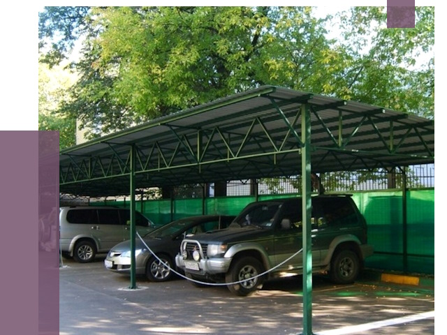 Навесы для парковки в Махачкале от 81287 руб. заказать | ПРОЛЁТ-Мхч