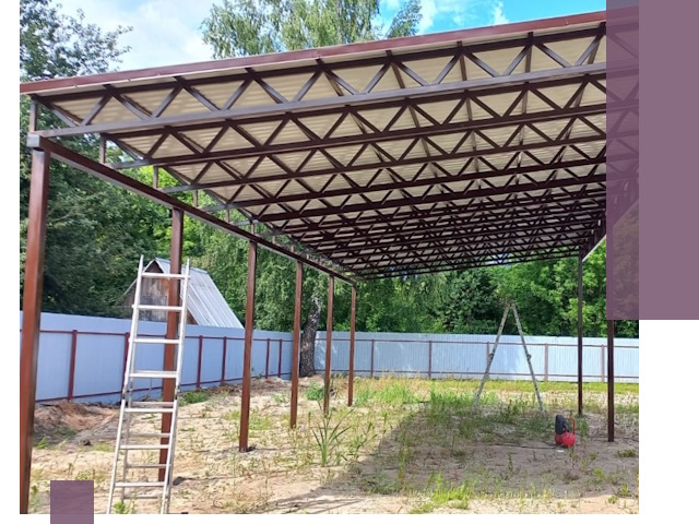 Односкатные навесы под ключ в Махачкале — изготовление и монтаж