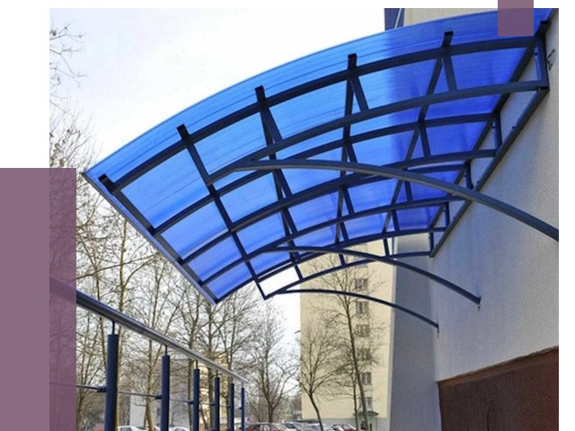 Козырьки из поликарбоната в Махачкале от 4349 руб. под ключ | ПРОЛЁТ-Мхч