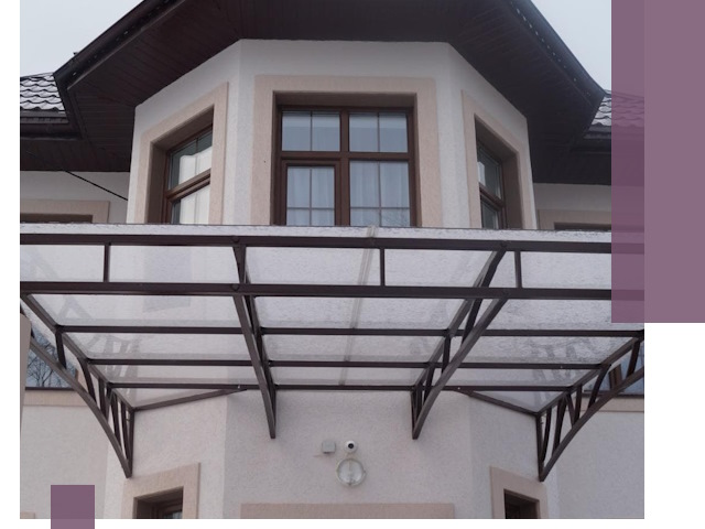 Козырьки из поликарбоната под ключ в Махачкале