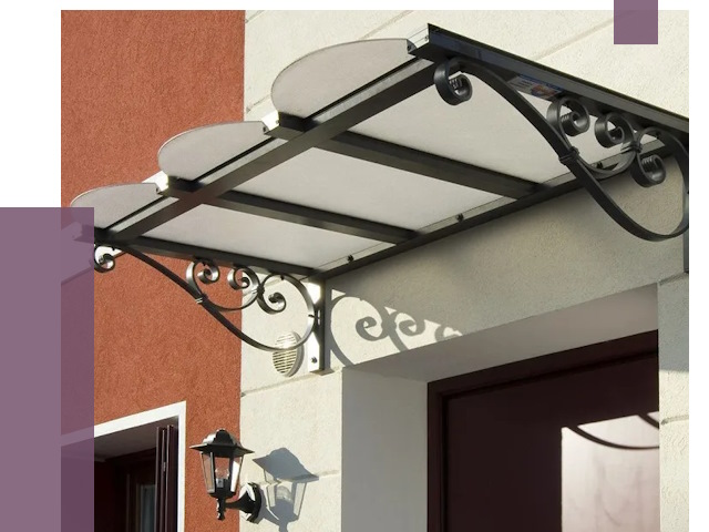 Односкатные козырьки в Махачкале от 8491 руб.  | ПРОЛЁТ-Мхч