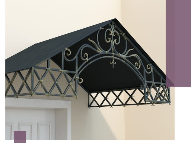 Двускатные металлические козырьки под ключ в Махачкале