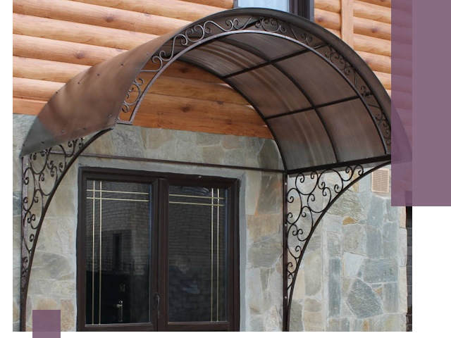 Арочные козырьки под ключ в Махачкале: изготовление и монтаж